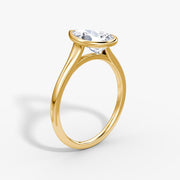 Pear Cut - Bezel Ring - 14 K Gold